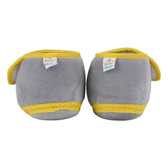 Baby Unisex Velboa Bear Face Grey,Yellow Velcro Shoe Booties-BT5598