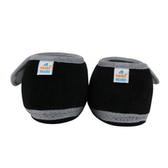 Baby Unisex Bear Face Soft Velboa Black,Grey Velcro Shoe-BT5600