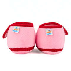 Baby Unisex Velboa Bear Face Pink,Red Velcro Shoe Booties-BT5601
