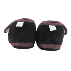 Baby Unisex Bear Face Soft Velboa Black,Brown Velcro Shoe-BT5606