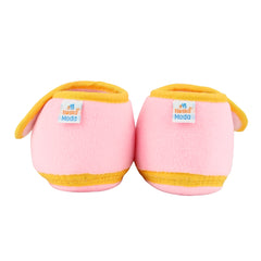 Baby Unisex Bear Face Soft Velboa Pink,Yellow Velcro Shoe-BT5607