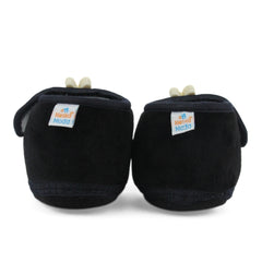 Baby Unisex Velboa Rabbit Face Black,White Velcro Shoe Booties-BT5618