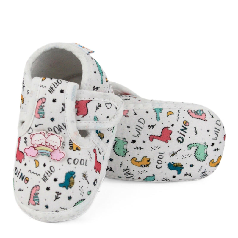 Baby Unisex Giraffe Printed Soft Cotton Rabbit Face Green,Pink Velcro Shoe Booties-BT5630