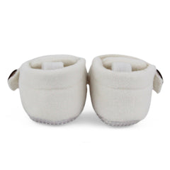 Baby Unisex Soft Velboa White Velcro Shoe Booties-BT5632