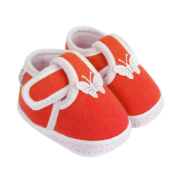 Neska Moda 6 To 12 Months Baby Boys & Girls Cotton Butterfly Velcro Booties