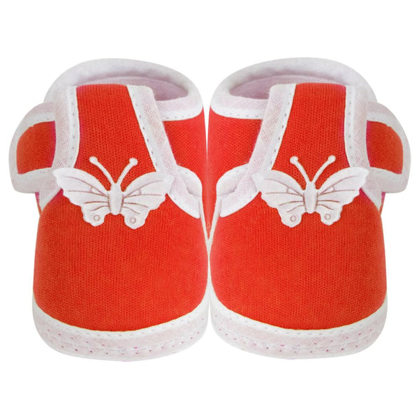 Neska Moda 6 To 12 Months Baby Boys & Girls Cotton Butterfly Velcro Booties