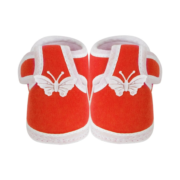 Neska Moda 6 To 12 Months Baby Boys & Girls Cotton Butterfly Velcro Booties