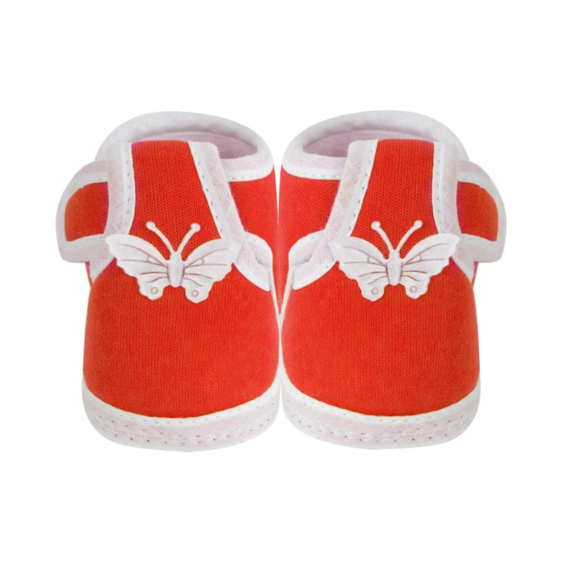 Neska Moda 6 To 12 Months Baby Boys & Girls Cotton Butterfly Velcro Booties
