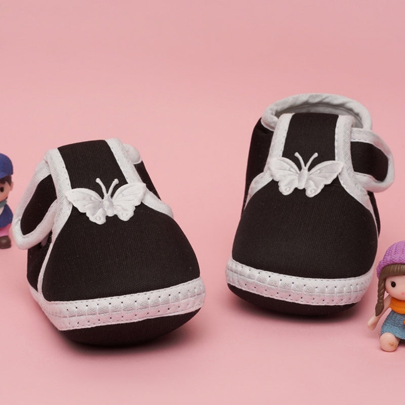 Neska Moda 6 To 12 Months Baby Boys & Girls Cotton Butterfly Velcro Booties