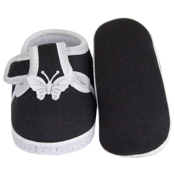 Neska Moda 6 To 12 Months Baby Boys & Girls Cotton Butterfly Velcro Booties