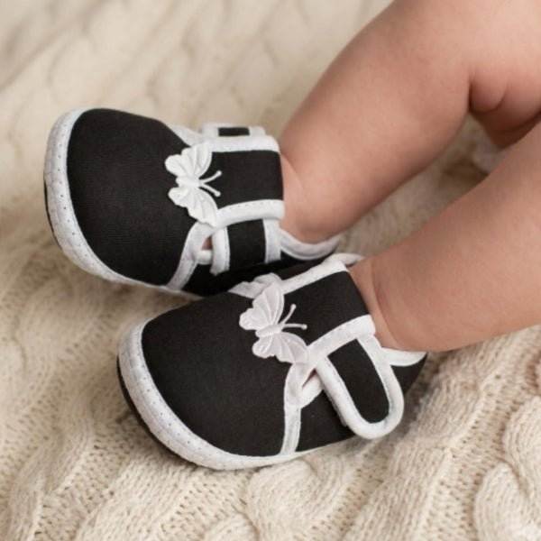Neska Moda 6 To 12 Months Baby Boys & Girls Cotton Butterfly Velcro Booties
