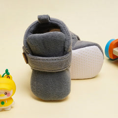 Baby Boys & Baby Girls 6-12M Velvet Velcro Booties - Grey