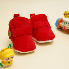 Baby Boys & Baby Girls 6 To 12 Months Velvet Velcro Booties