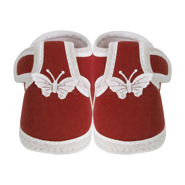 Neska Moda 6 To 12 Months Baby Boys & Girls Cotton Butterfly Velcro Booties