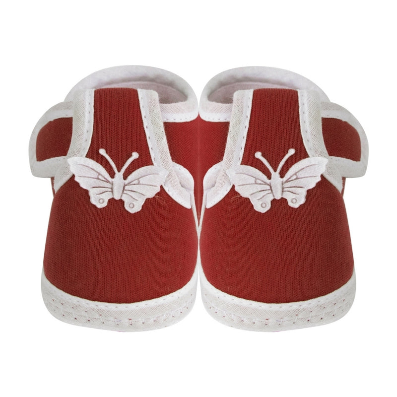 Neska Moda 6 To 12 Months Baby Boys & Girls Cotton Butterfly Velcro Booties