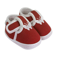 Neska Moda 6 To 12 Months Baby Boys & Girls Cotton Butterfly Velcro Booties