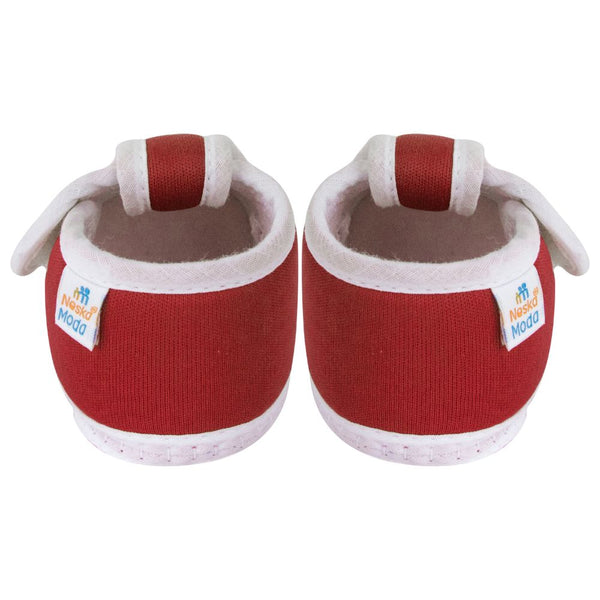 Neska Moda 6 To 12 Months Baby Boys & Girls Cotton Butterfly Velcro Booties