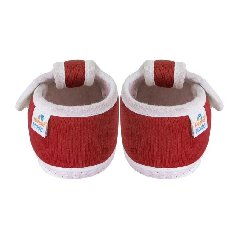 Neska Moda 6 To 12 Months Baby Boys & Girls Cotton Butterfly Velcro Booties