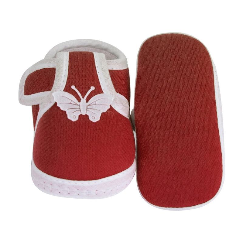 Neska Moda 6 To 12 Months Baby Boys & Girls Cotton Butterfly Velcro Booties