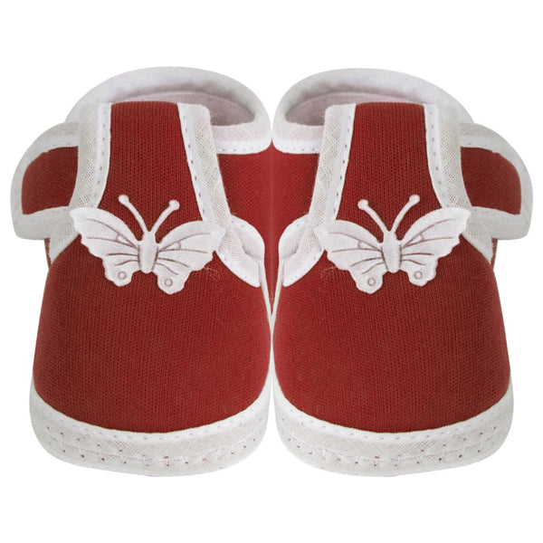 Neska Moda 6 To 12 Months Baby Boys & Girls Cotton Butterfly Velcro Booties