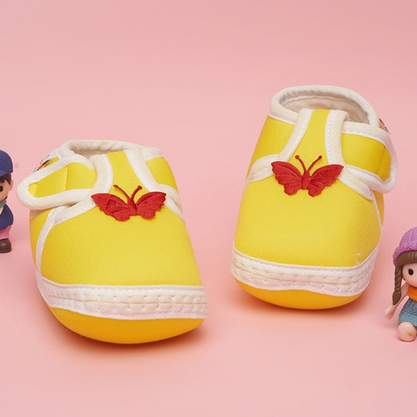 Neska Moda 6 To 12 Months Baby Boys & Girls Cotton Butterfly Velcro Booties
