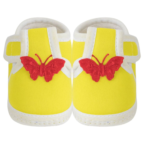 Neska Moda 6 To 12 Months Baby Boys & Girls Cotton Butterfly Velcro Booties