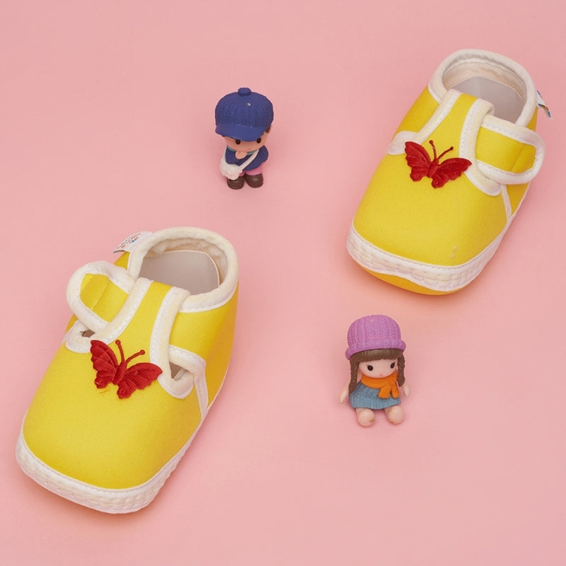 Neska Moda 6 To 12 Months Baby Boys & Girls Cotton Butterfly Velcro Booties
