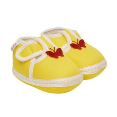 Neska Moda 6 To 12 Months Baby Boys & Girls Cotton Butterfly Velcro Booties