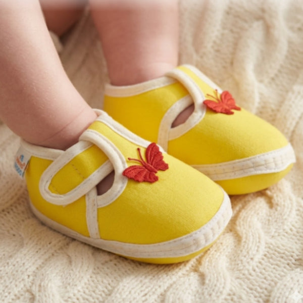 Neska Moda 6 To 12 Months Baby Boys & Girls Cotton Butterfly Velcro Booties