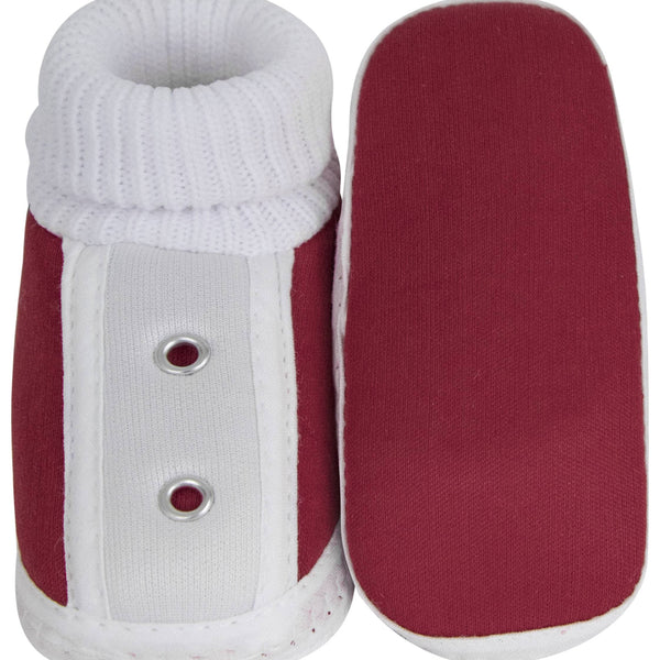 6 To 12 Months Baby Boys & Girls Cotton Pre-Walker Shoes Booties (Maroon)-BT81