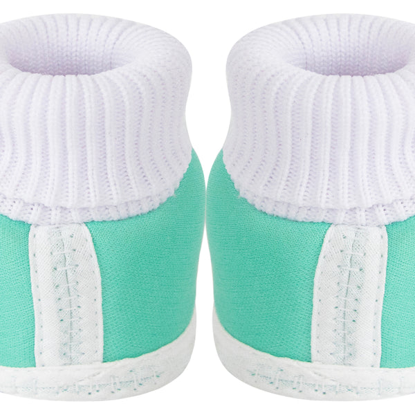 6 To 12 Months Baby Boys & Girls Cotton Pre-Walker Butterfly Frill Booties (Green)-BT88