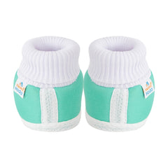 6 To 12 Months Baby Boys & Girls Cotton Pre-Walker Butterfly Frill Booties (Green)-BT88