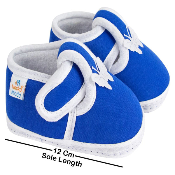 Neska Moda 6 To 12 Months Baby Boys & Girls Cotton Butterfly Velcro Booties