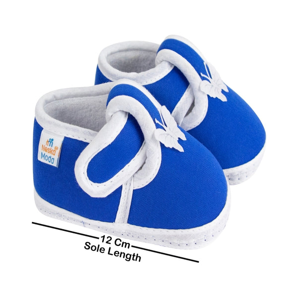 Neska Moda 6 To 12 Months Baby Boys & Girls Cotton Butterfly Velcro Booties