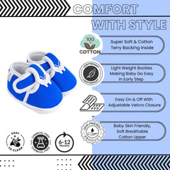 Neska Moda 6 To 12 Months Baby Boys & Girls Cotton Butterfly Velcro Booties