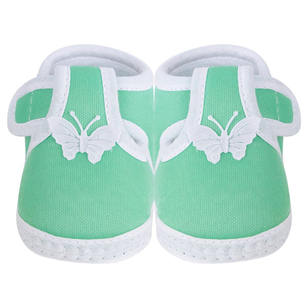 Neska Moda 6 To 12 Months Baby Boys & Girls Cotton Butterfly Velcro Booties