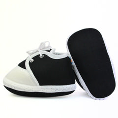 0 To 6 Months Baby Boys & Baby Girls Lace Cotton Shoe/Booties (Black)-BTB4960
