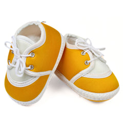 0 To 6 Months Baby Boys & Baby Girls Lace Cotton Shoe/Booties (Turmeric)-BTB4963