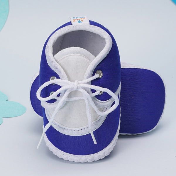 0 To 6 Months Baby Boys & Baby Girls Lace Cotton Shoe/Booties (Blue)-BTB4964