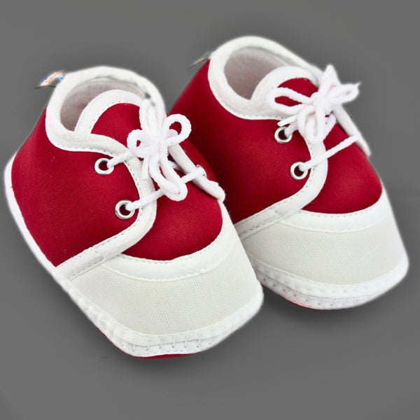 0 To 6 Months Baby Boys & Baby Girls Lace Cotton Shoe/Booties (Maroon)-BTB4965