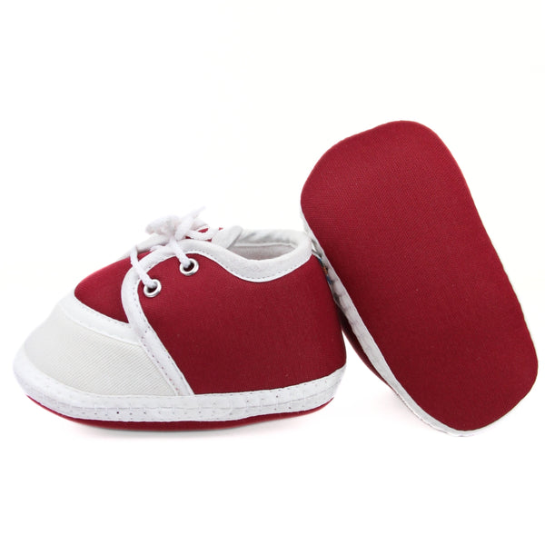 0 To 6 Months Baby Boys & Baby Girls Lace Cotton Shoe/Booties (Maroon)-BTB4965