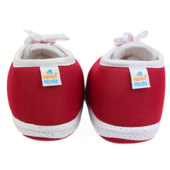0 To 6 Months Baby Boys & Baby Girls Lace Cotton Shoe/Booties (Maroon)-BTB4965