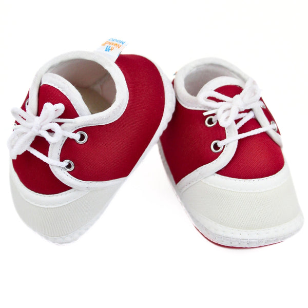 0 To 6 Months Baby Boys & Baby Girls Lace Cotton Shoe/Booties (Maroon)-BTB4965