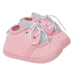 0 To 6 Months Baby Boys & Baby Girls Lace Cotton Shoe/Booties (Baby Pink,Blue)-BTB4966