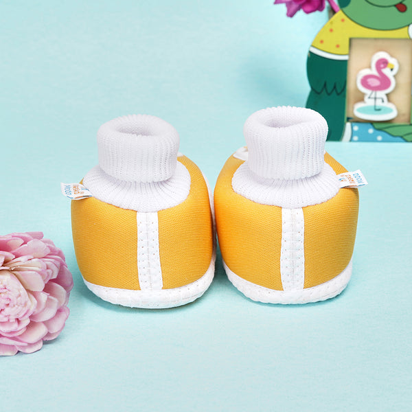 0 To 6 Months Baby Girls Slip-On Cotton Shoe/Booties (Turmeric)-BTB4971