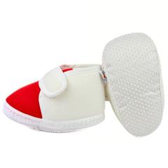 0 To 6 Months Baby Boys & Baby Girls Velcro Cotton Shoe/Booties (White,Red)-BTB4980