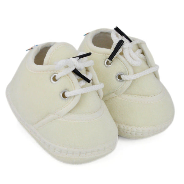 Baby Unisex Velboa White Lace Booties-BTB5436