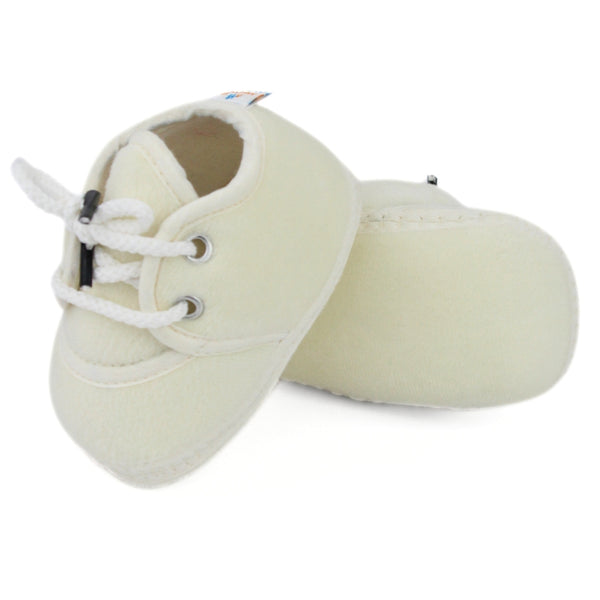Baby Unisex Velboa White Lace Booties-BTB5436