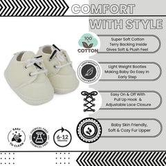 Baby Unisex Velboa White Lace Booties-BTB5436