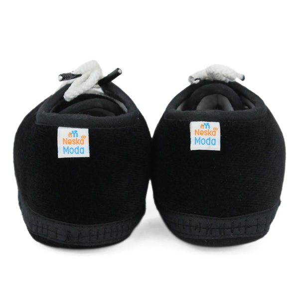 Baby Unisex Velboa Black Lace Booties-BTB5440